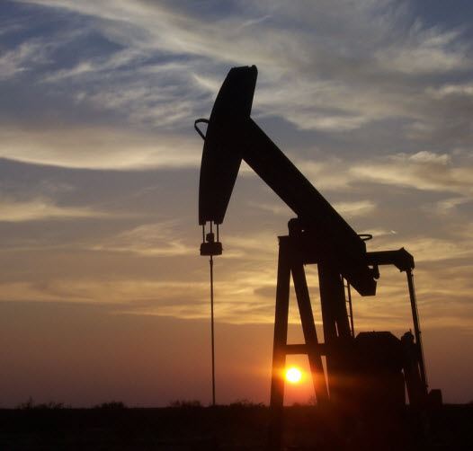Oil Drill and Sunset