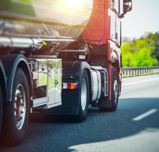 truck driving on the highway